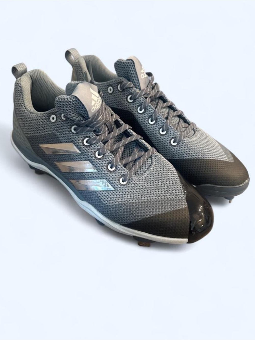 Adidas Men’s Gray Athletic Cleats - Lightweight Breathable Performance Size 12